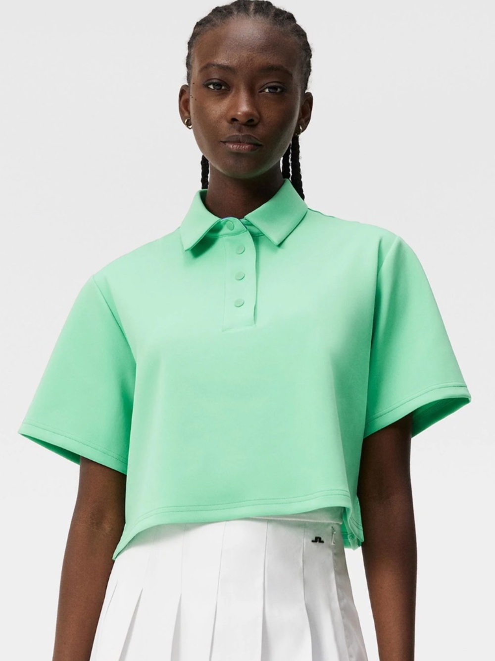 J LINDEBERG IRIS CROPPED TOP JADE CREAM - Size M
